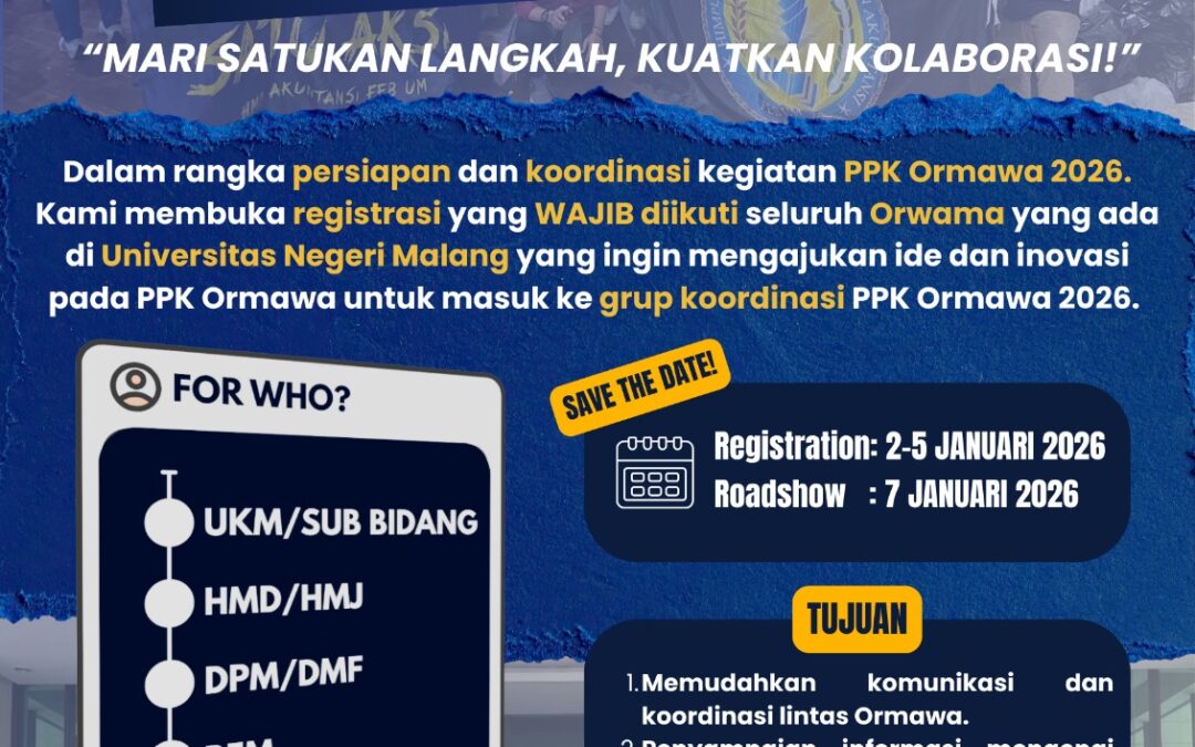 Roadshow dan Sosialisasi PPK Ormawa
